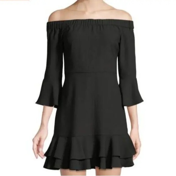 Romeo + Juliet Couture 3/4 Sleeve Off-the-Shoulder Ruffle Mini Dress Size S Red - Picture 2 of 10